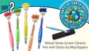 Day Two - reduced plastic wheat straw smiley pens with stylus