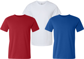 Red white and blue American made t-shirts